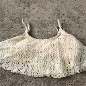 Tribal pattern frilly bikini top